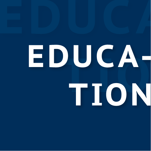 Tile with the text Education