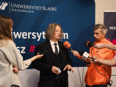 prof. dr hab. Ryszard Koziołek Rektor Uniwersytetu Śląskiego - podczas wywiadu