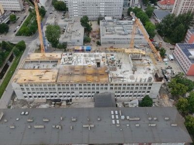 Budowa Śląskiego Interdyscyplinarnego Centrum Chemii - ujęcie z drona